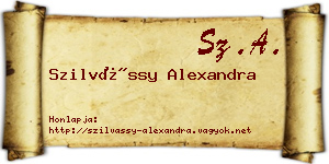 Szilvássy Alexandra névjegykártya